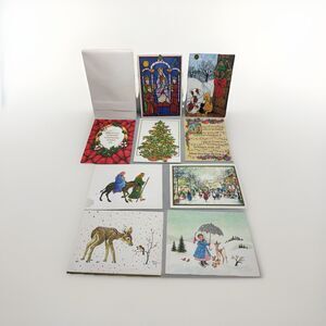Famous Artists Studios Vintage Lot 9 Christmas Greeting Cards Envelopes Holiday